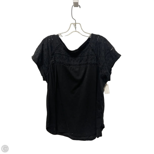 Top Short Sleeve By Lane Bryant In Black, Size: 1x