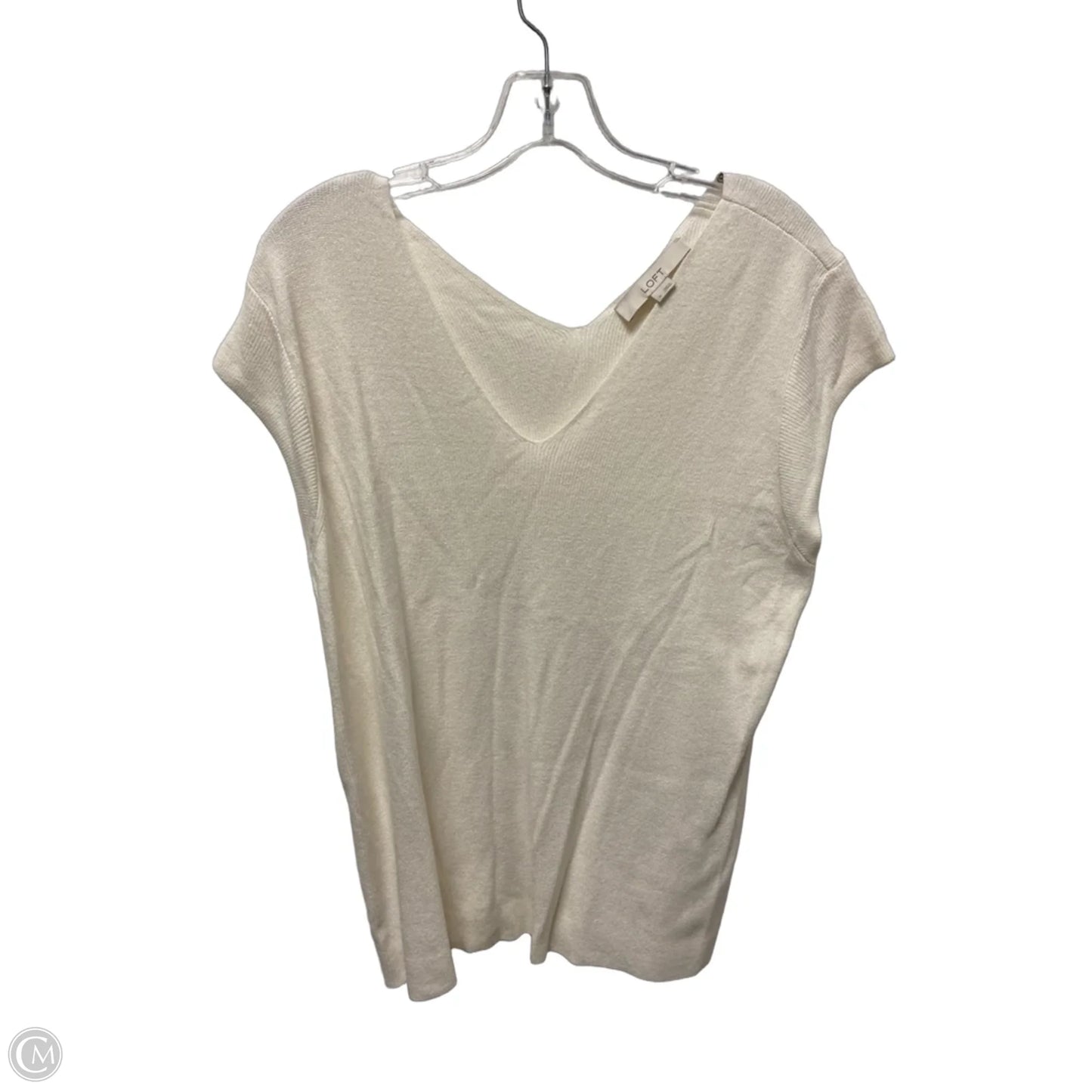 Top Sleeveless By Loft In Cream, Size: Xl