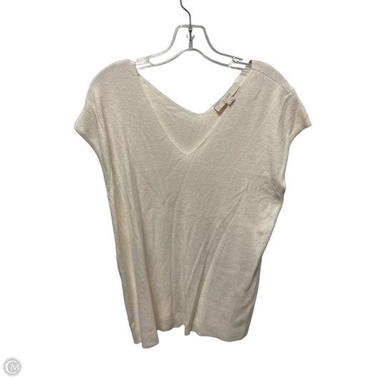 Top Sleeveless By Loft In Cream, Size: Xl