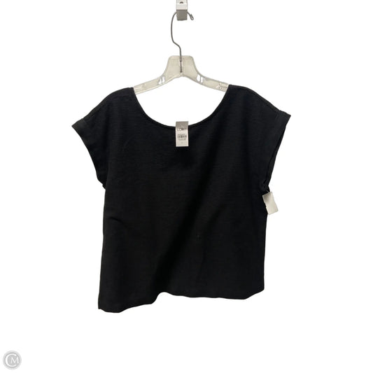 Top Short Sleeve By Loft In Black, Size: L