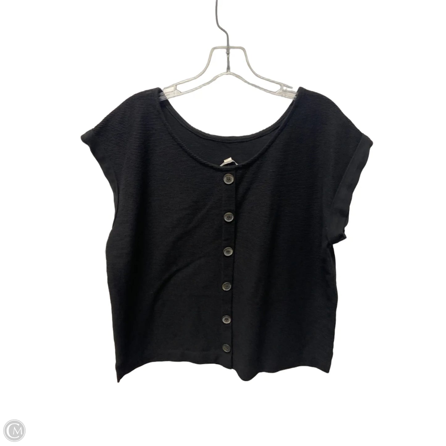 Top Short Sleeve By Loft In Black, Size: L