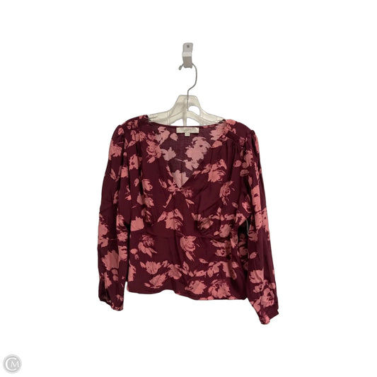 Top Long Sleeve By Loft In Red, Size: L