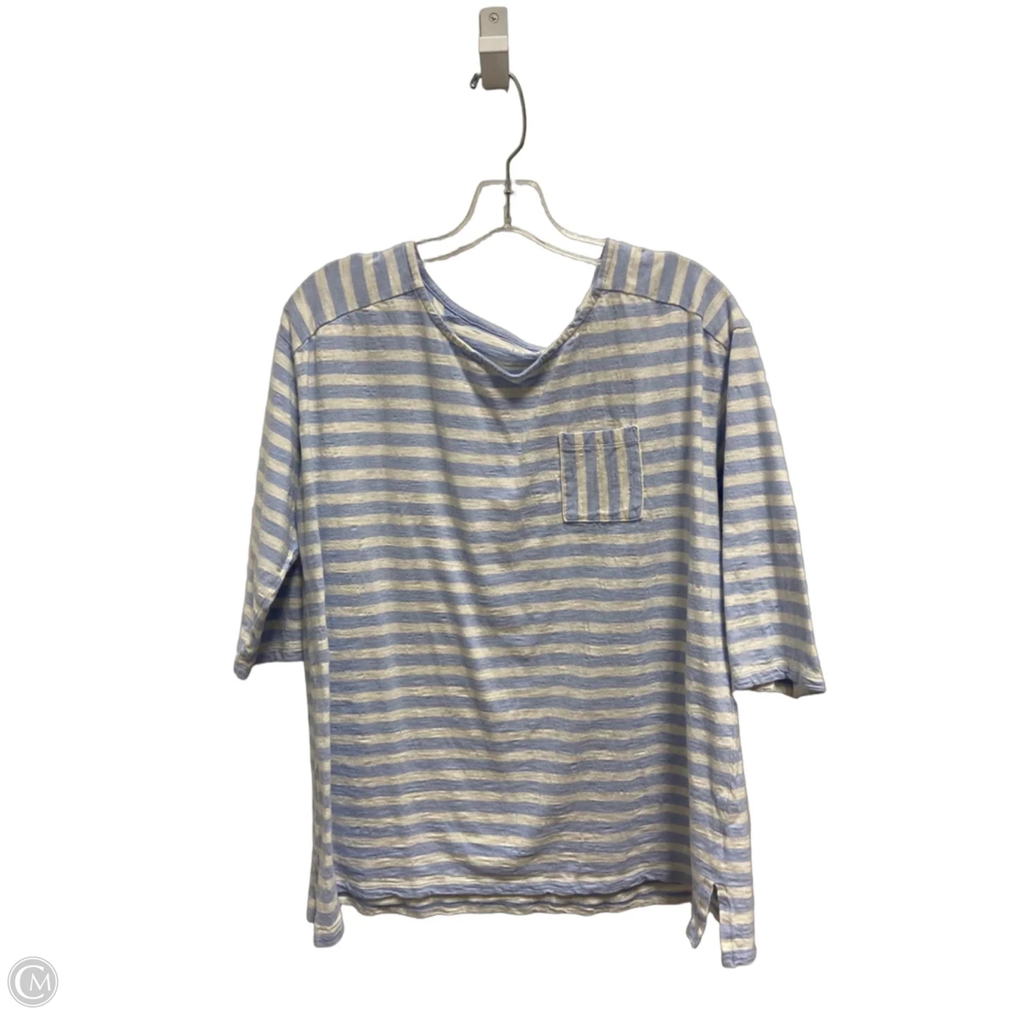 Top 3/4 Sleeve By Talbots In Striped Pattern, Size: 1x