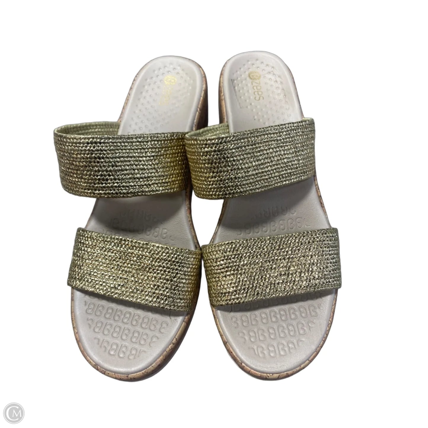 Sandals Heels Platform By Bzees In Gold, Size: 8.5