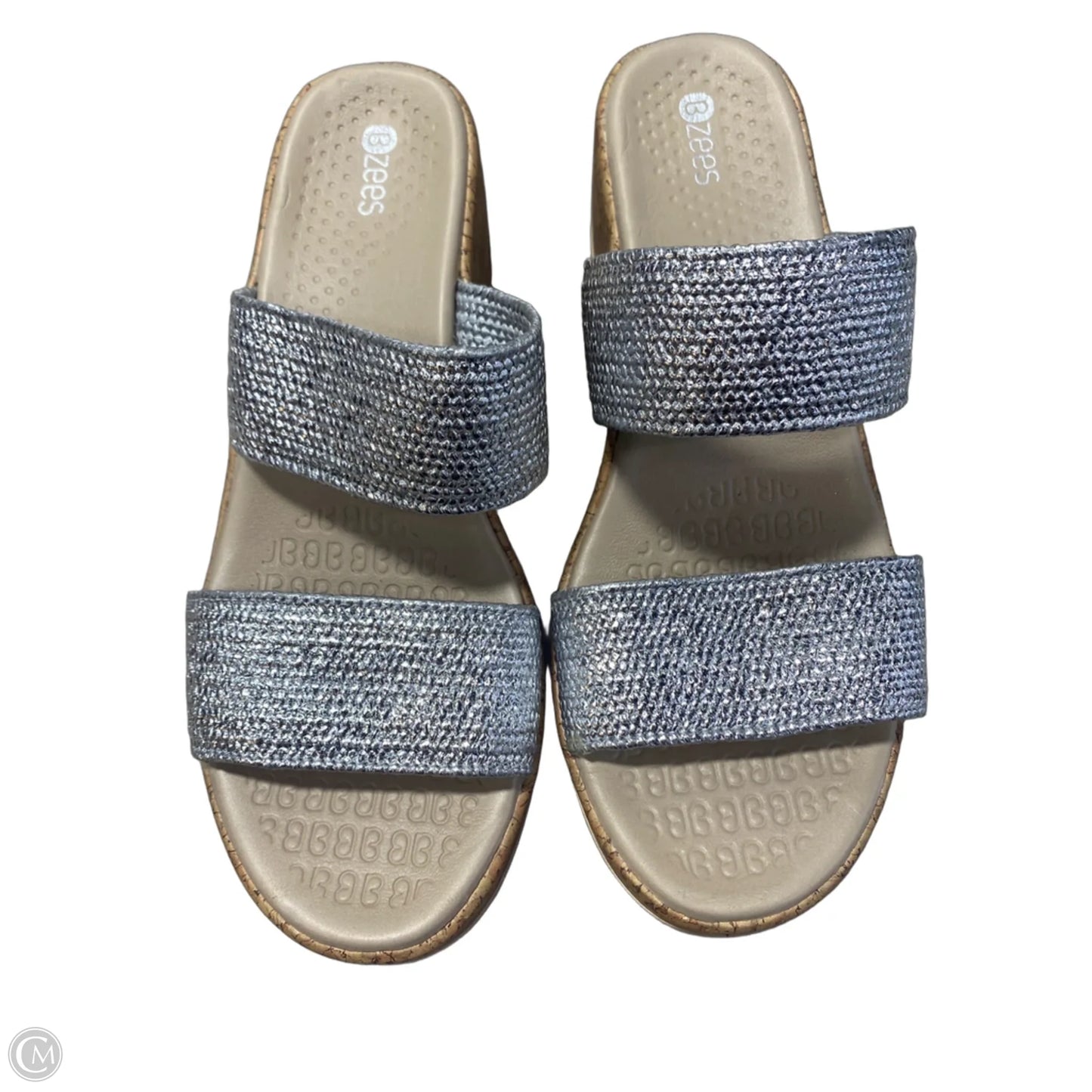 Sandals Heels Platform By Bzees In Silver, Size: 8.5