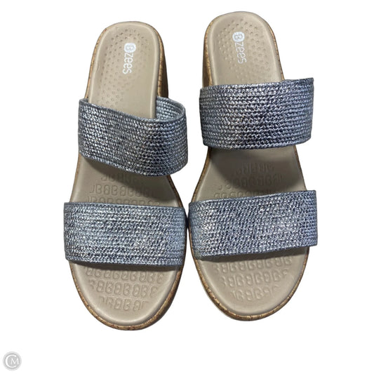 Sandals Heels Platform By Bzees In Silver, Size: 8.5