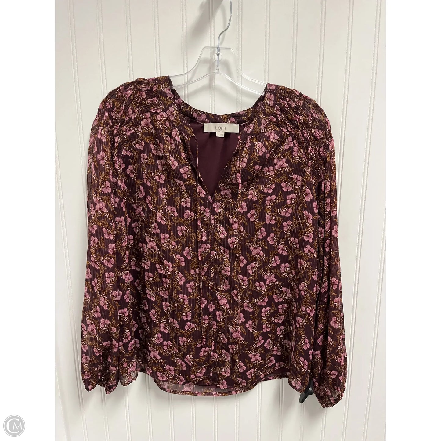Top Long Sleeve By Loft In Purple, Size: S