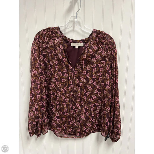 Top Long Sleeve By Loft In Purple, Size: S