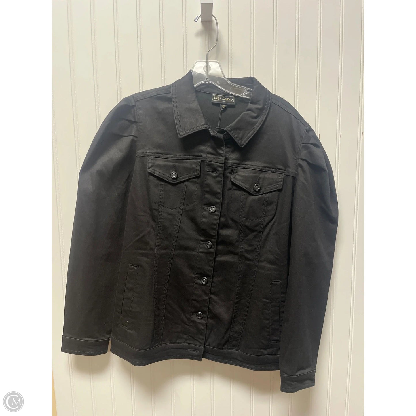 Jacket Denim By Clothes Mentor In Black, Size: M