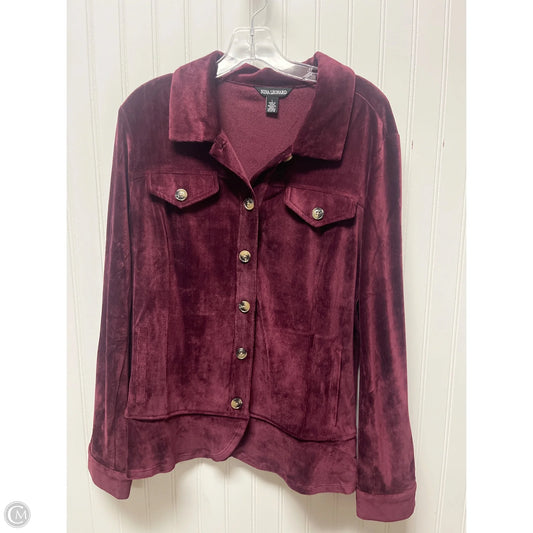 Jacket Moto By Nina Leonard In Purple, Size: L