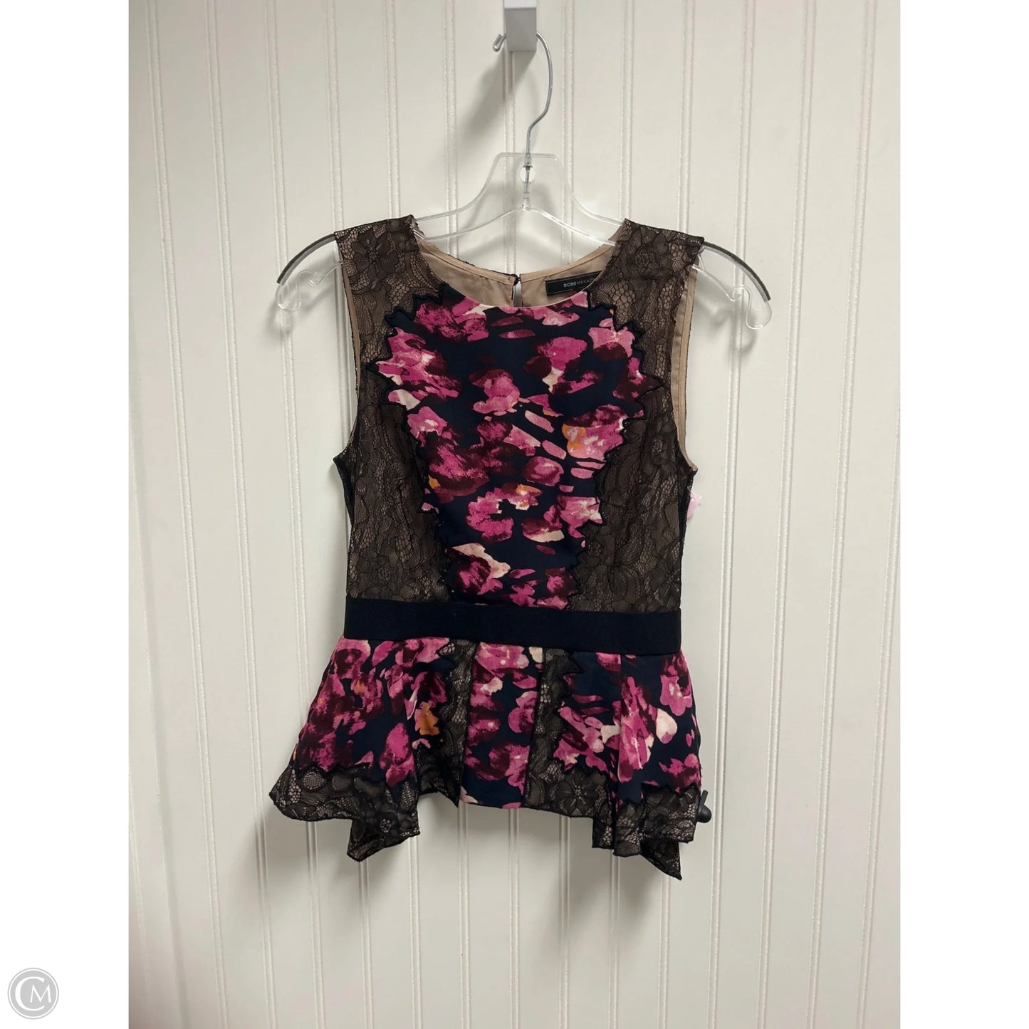 Top Sleeveless By Bcbgmaxazria In Floral Print, Size: Xxs