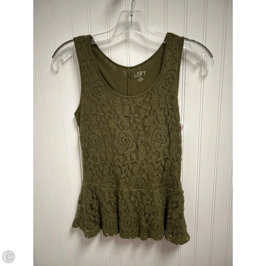 Top Sleeveless By Loft In Green, Size: Xs