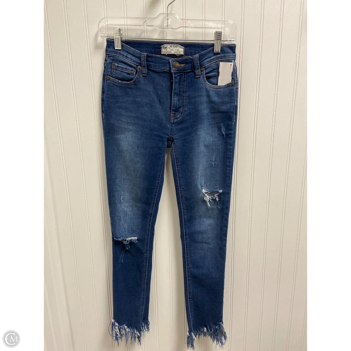 Jeans Skinny By Free People In Blue Denim, Size: 0