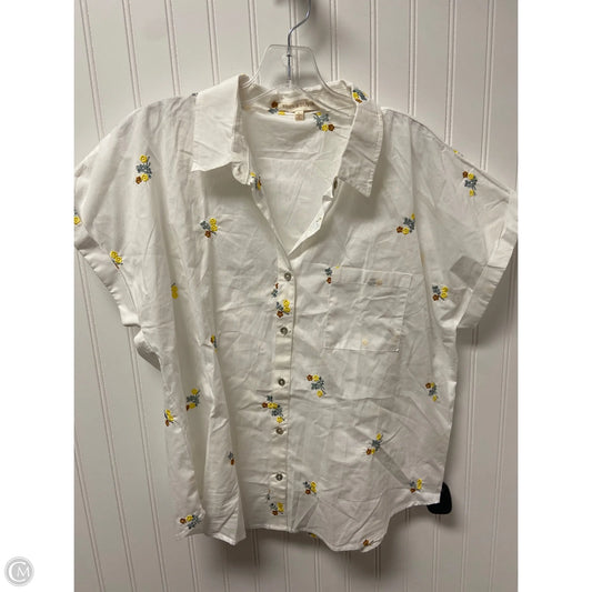 Top Short Sleeve By Eden & Olivia In White, Size: L