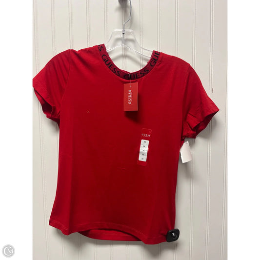 Top Short Sleeve By Guess In Red, Size: S