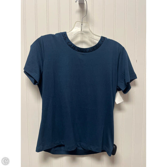 Top Short Sleeve By Guess In Blue, Size: M