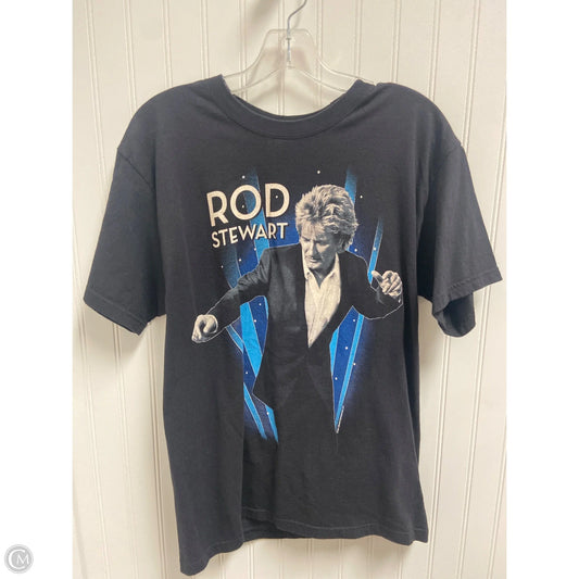Top Short Sleeve By Hanes In Black & Blue, Size: M