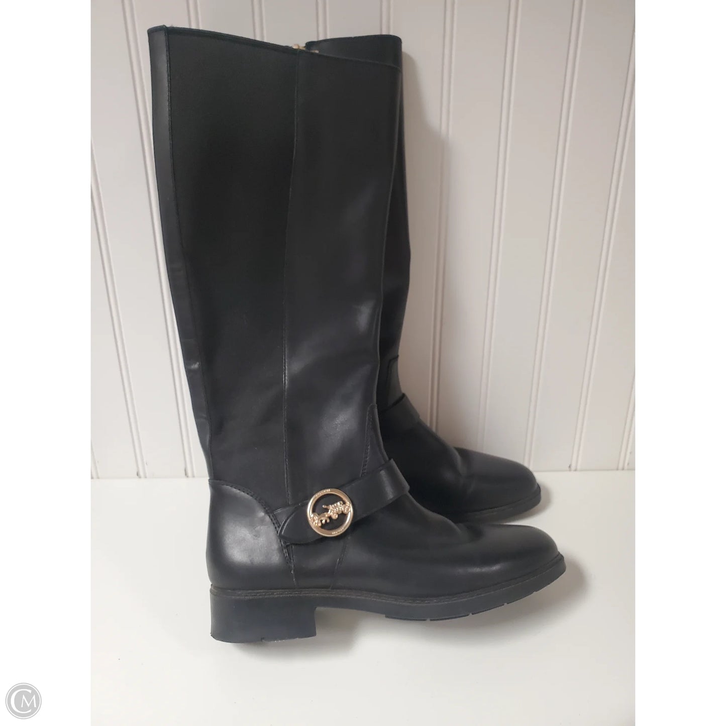 Boots Designer By Coach In Black, Size: 7.5