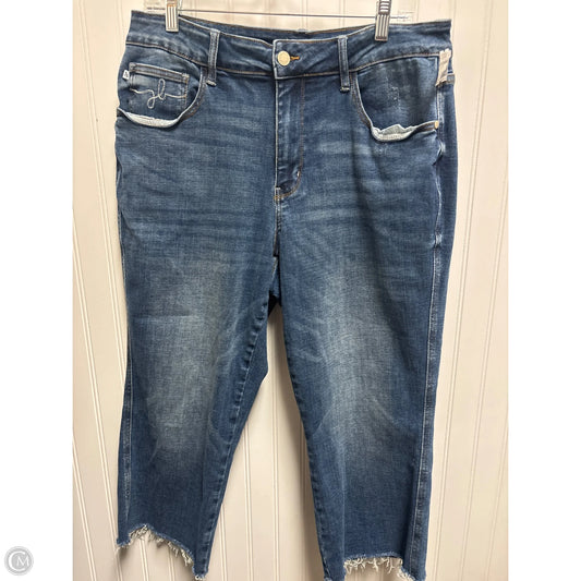 Jeans Cropped By Judy Blue In Blue Denim, Size: 14