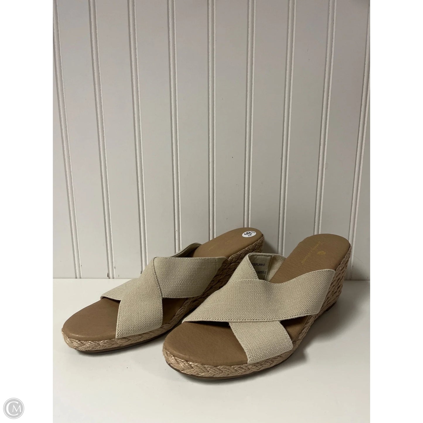 Sandals Heels Wedge By Tommy Bahama In Beige, Size: 9.5