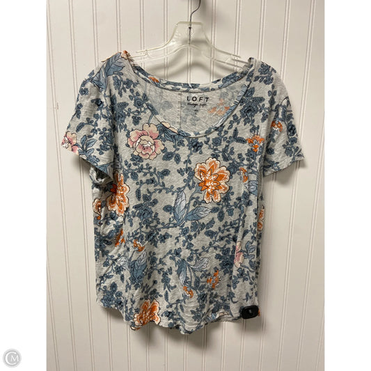 Top Short Sleeve By Loft In Floral Print, Size: L
