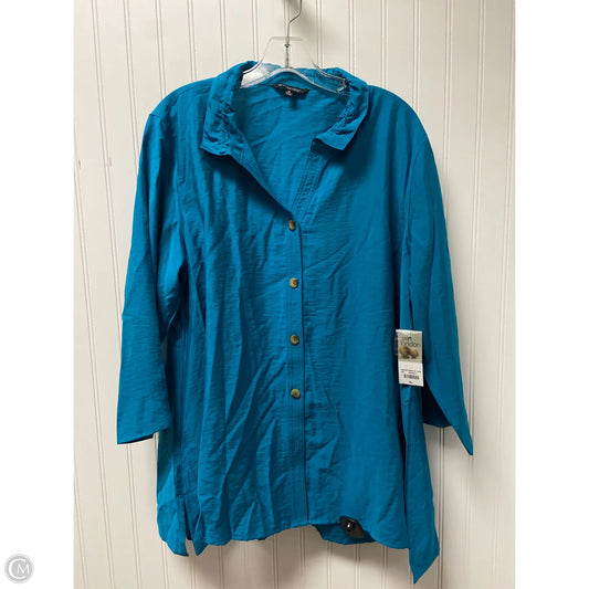 Top Long Sleeve By Erin London In Blue, Size: Xl
