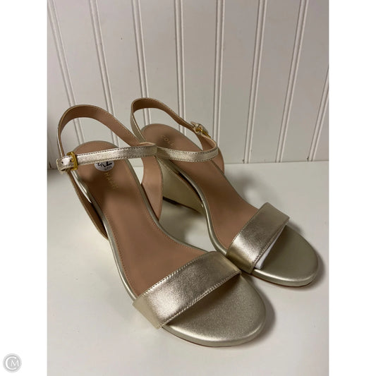 Sandals Heels Wedge By Cole-haan In Gold, Size: 7.5