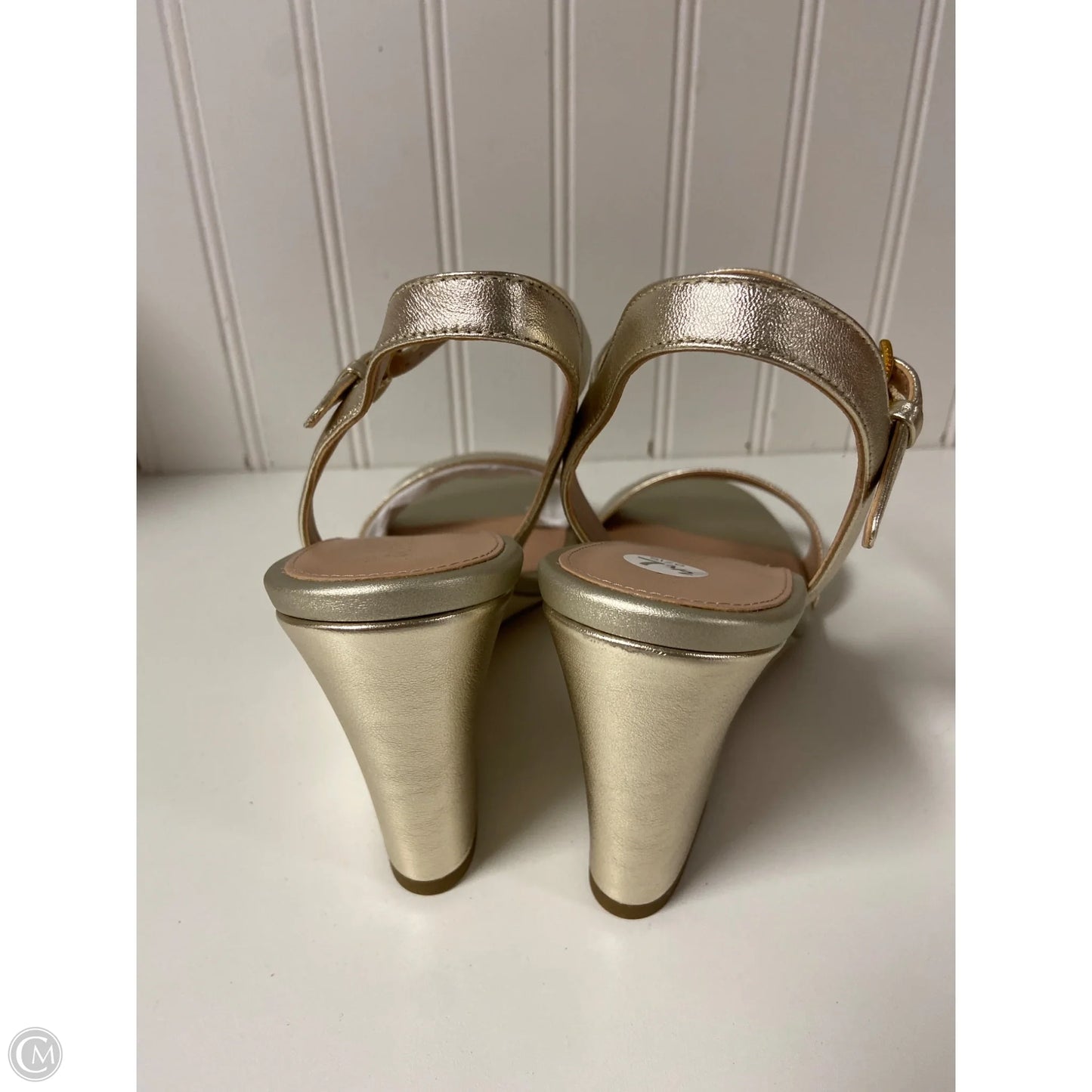 Sandals Heels Wedge By Cole-haan In Gold, Size: 7.5