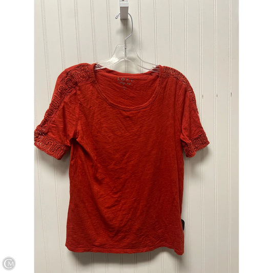 Top Short Sleeve By Loft In Orange, Size: S