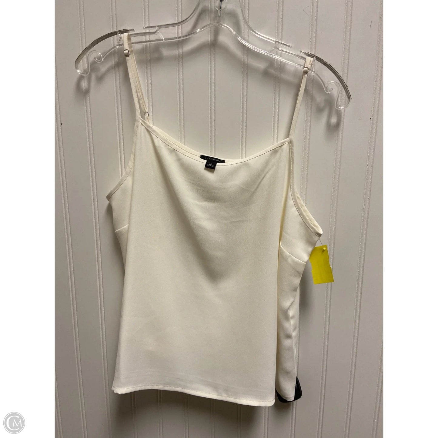 Top Sleeveless By Ann Taylor In White, Size: L