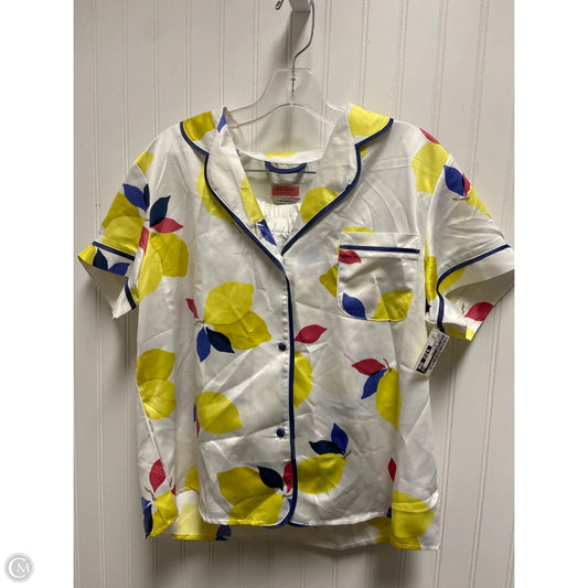 Pajamas Designer By Kate Spade In White & Yellow, Size: L