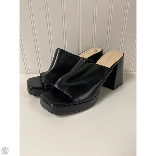 Sandals Heels Block By Nine West In Black, Size: 10