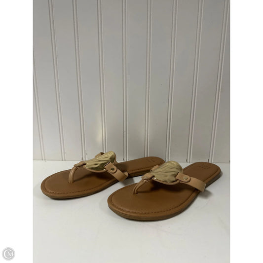 Sandals Flats By A New Day In Gold & Tan, Size: 8