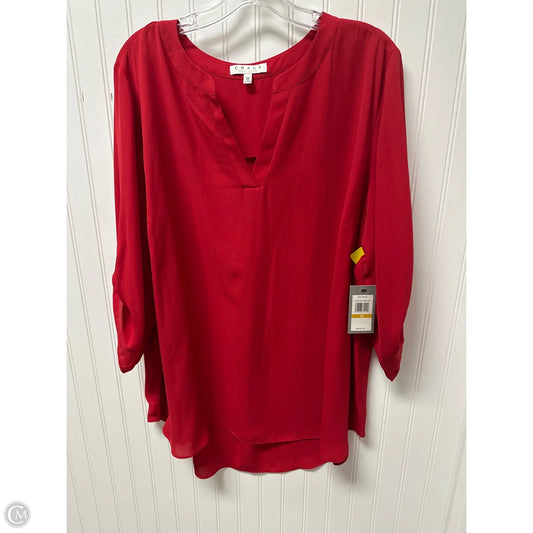 Top Long Sleeve By Chaus In Red, Size: 3x