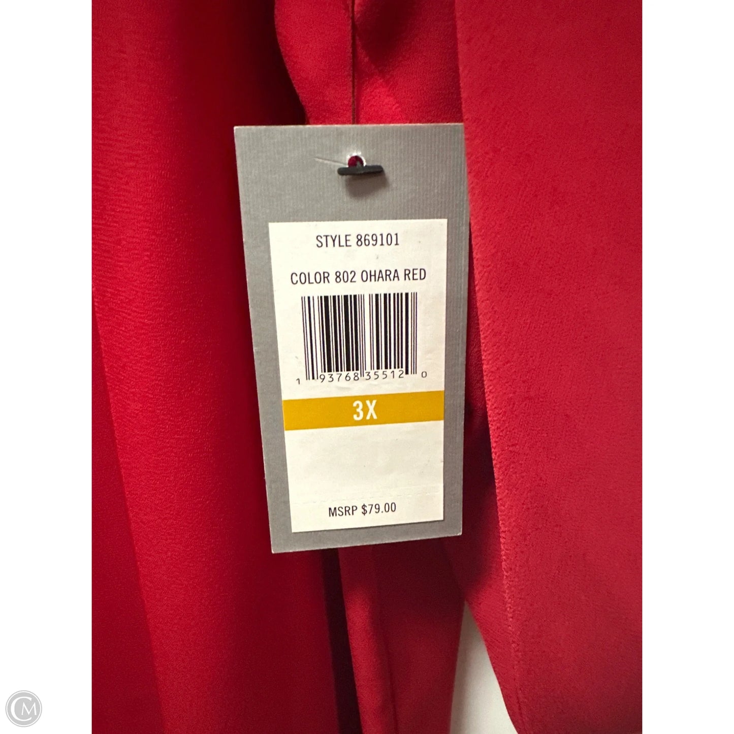 Top Long Sleeve By Chaus In Red, Size: 3x