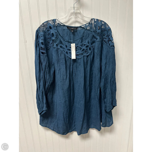 Top Long Sleeve By Zac And Rachel In Blue, Size: 2x