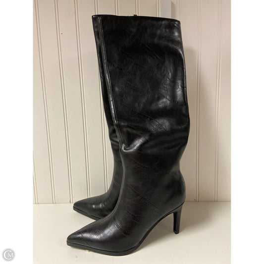 Boots Knee Heels By Clothes Mentor In Black, Size: 9