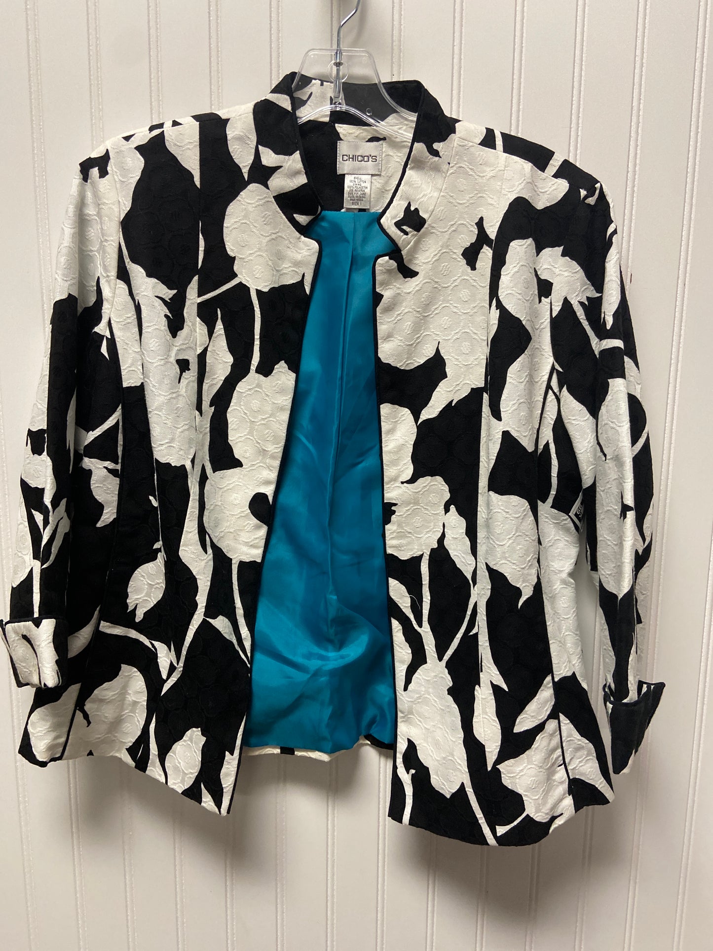 Jacket Other By Chicos In Black & Blue, Size: M