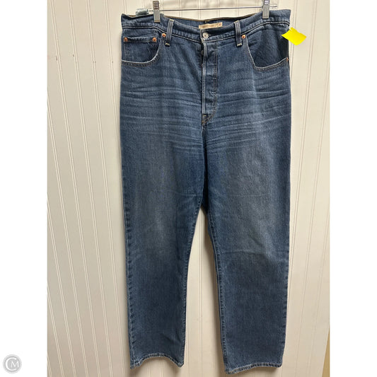Jeans Straight By Levis In Blue Denim, Size: 14