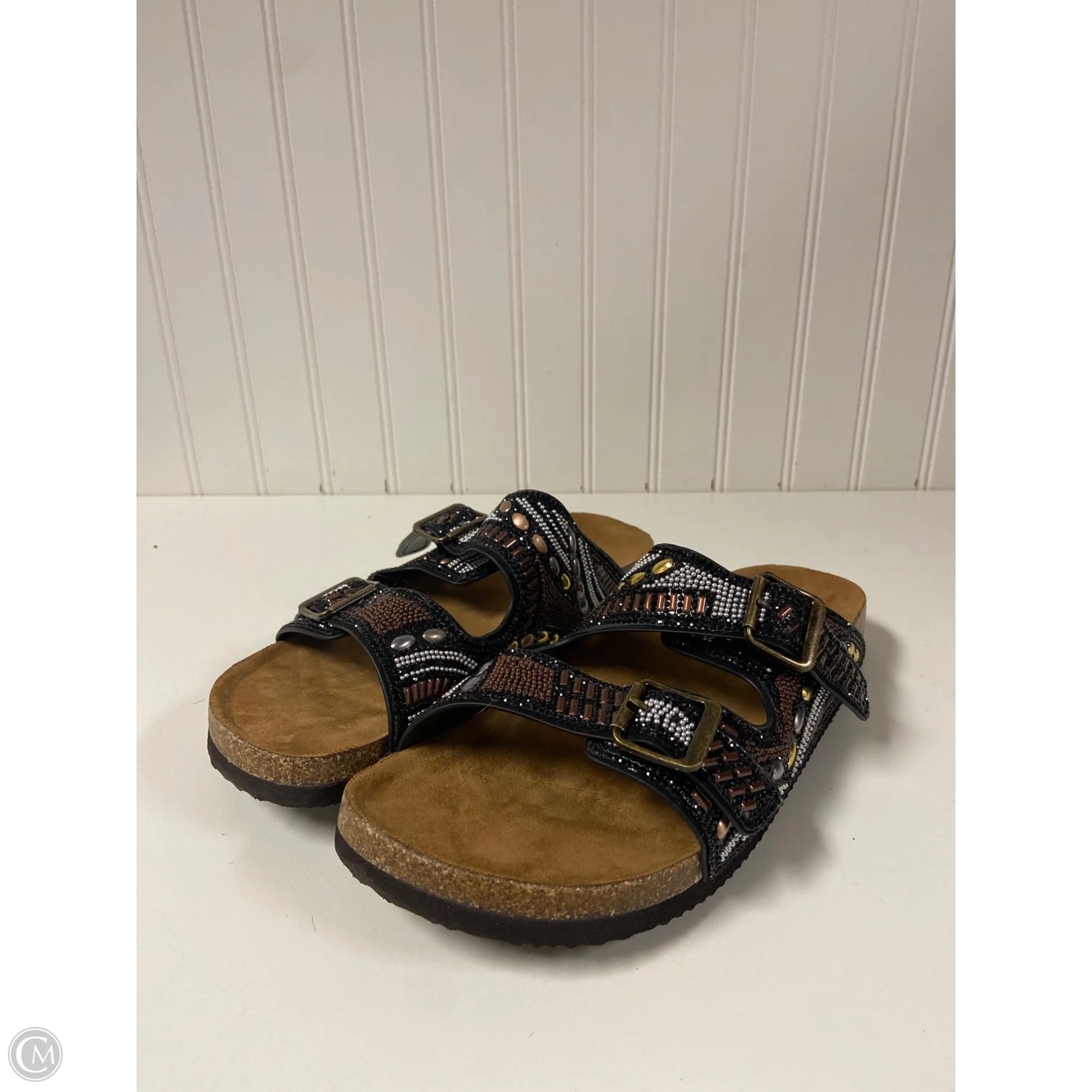 Sandals Flats By Torrid In Black & Brown, Size: 9