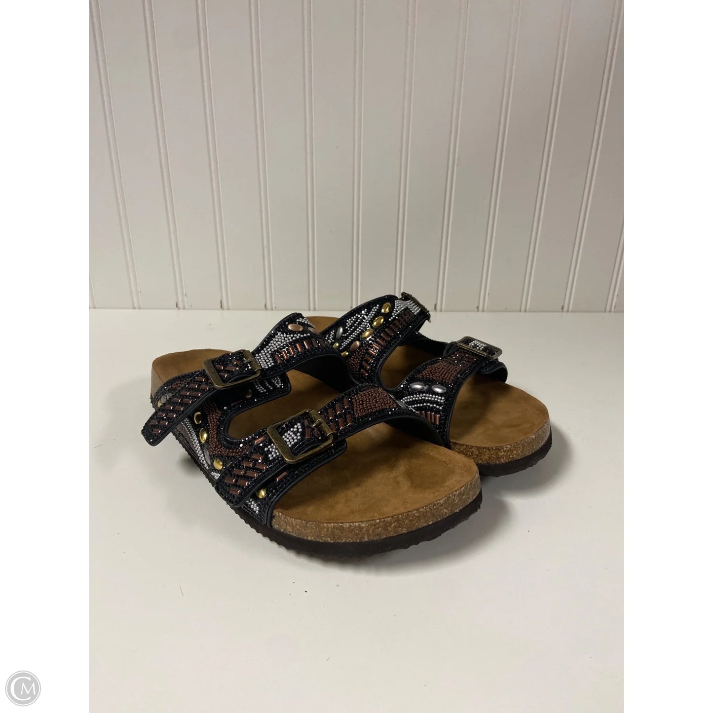 Sandals Flats By Torrid In Black & Brown, Size: 9