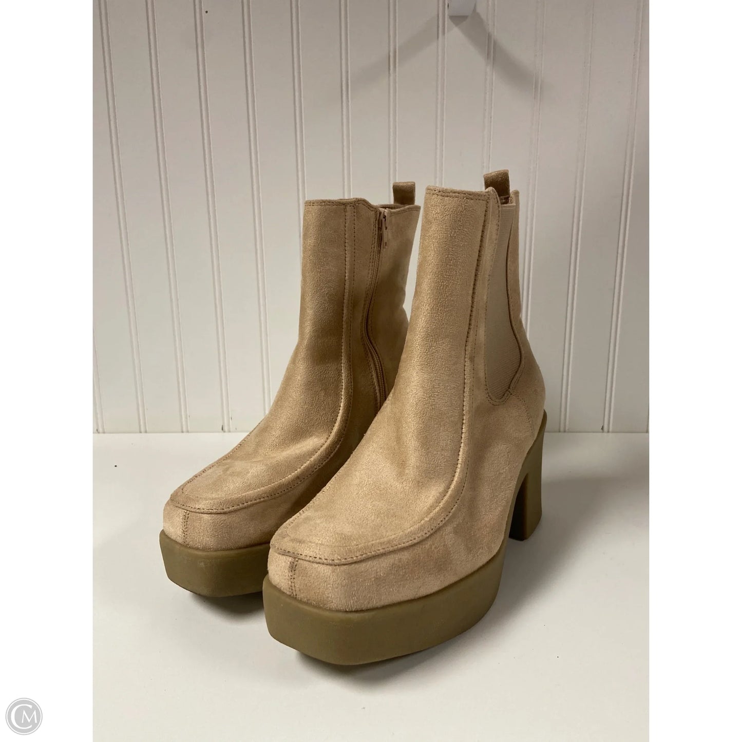 Boots Ankle Heels By Lane Bryant In Beige, Size: 9