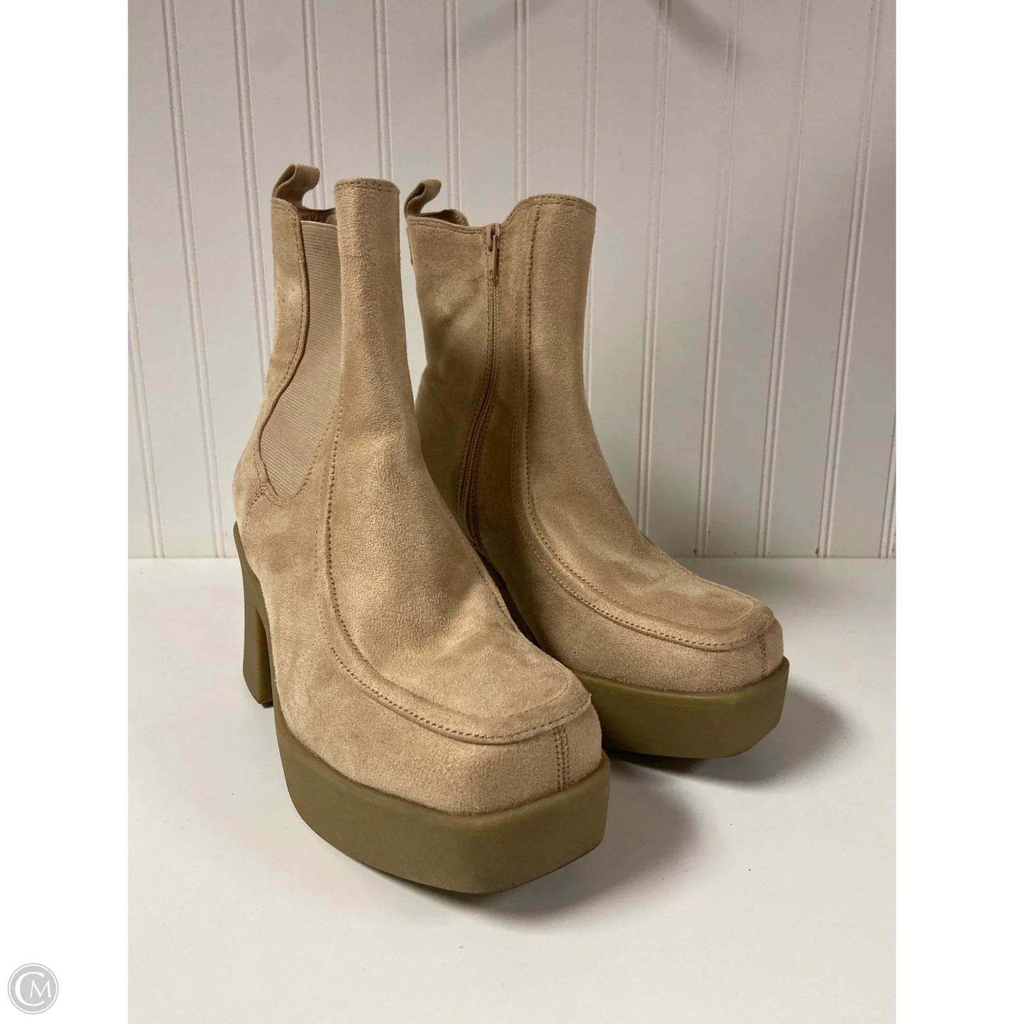 Boots Ankle Heels By Lane Bryant In Beige, Size: 9