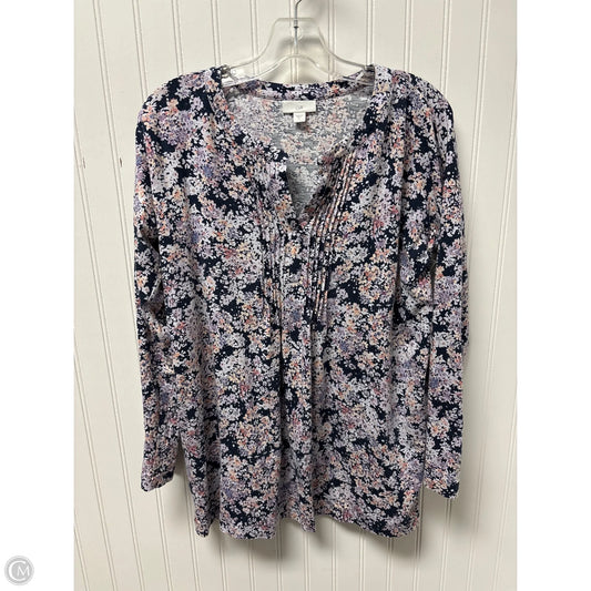 Top Long Sleeve By J. Jill In Floral Print, Size: S