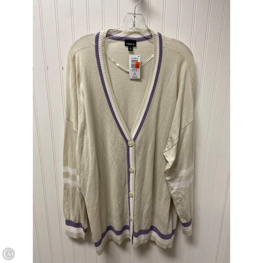 Sweater By Torrid In Cream & Purple, Size: 2x