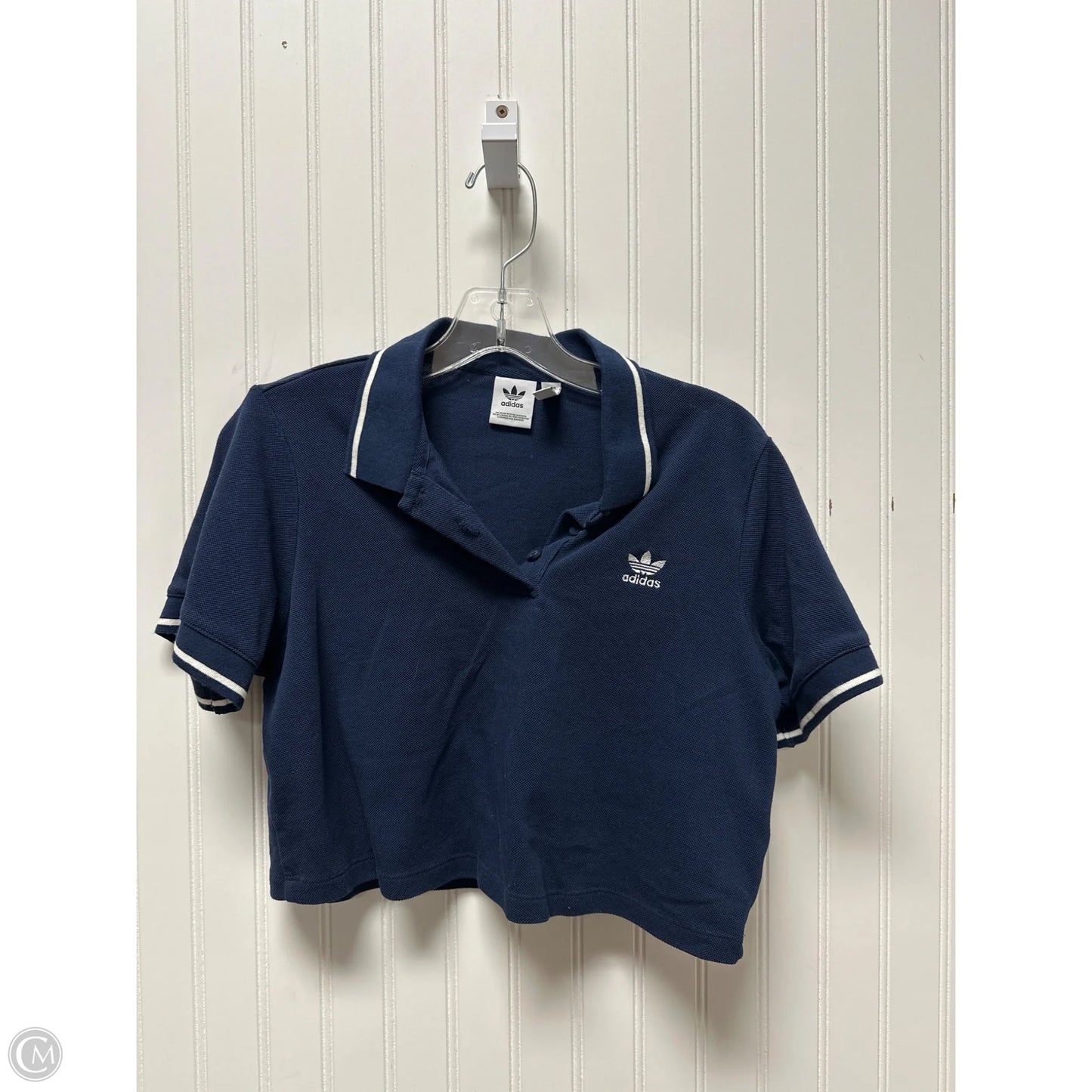 Athletic Top Short Sleeve By Adidas In Blue, Size: S