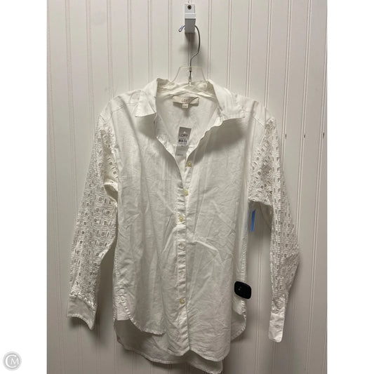 Top Long Sleeve By Loft In White, Size: Xs