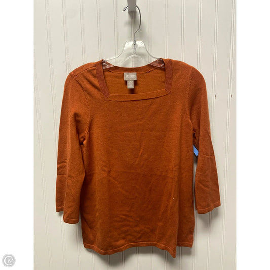 Sweater Short Sleeve By Chicos In Orange, Size: S
