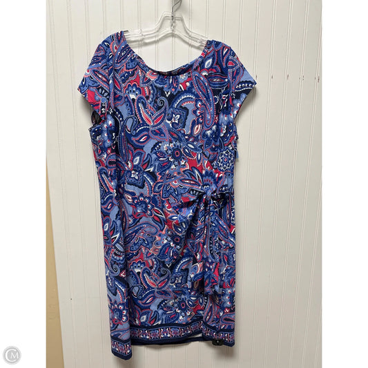 Dress Casual Midi By Talbots In Blue & Pink, Size: 2x