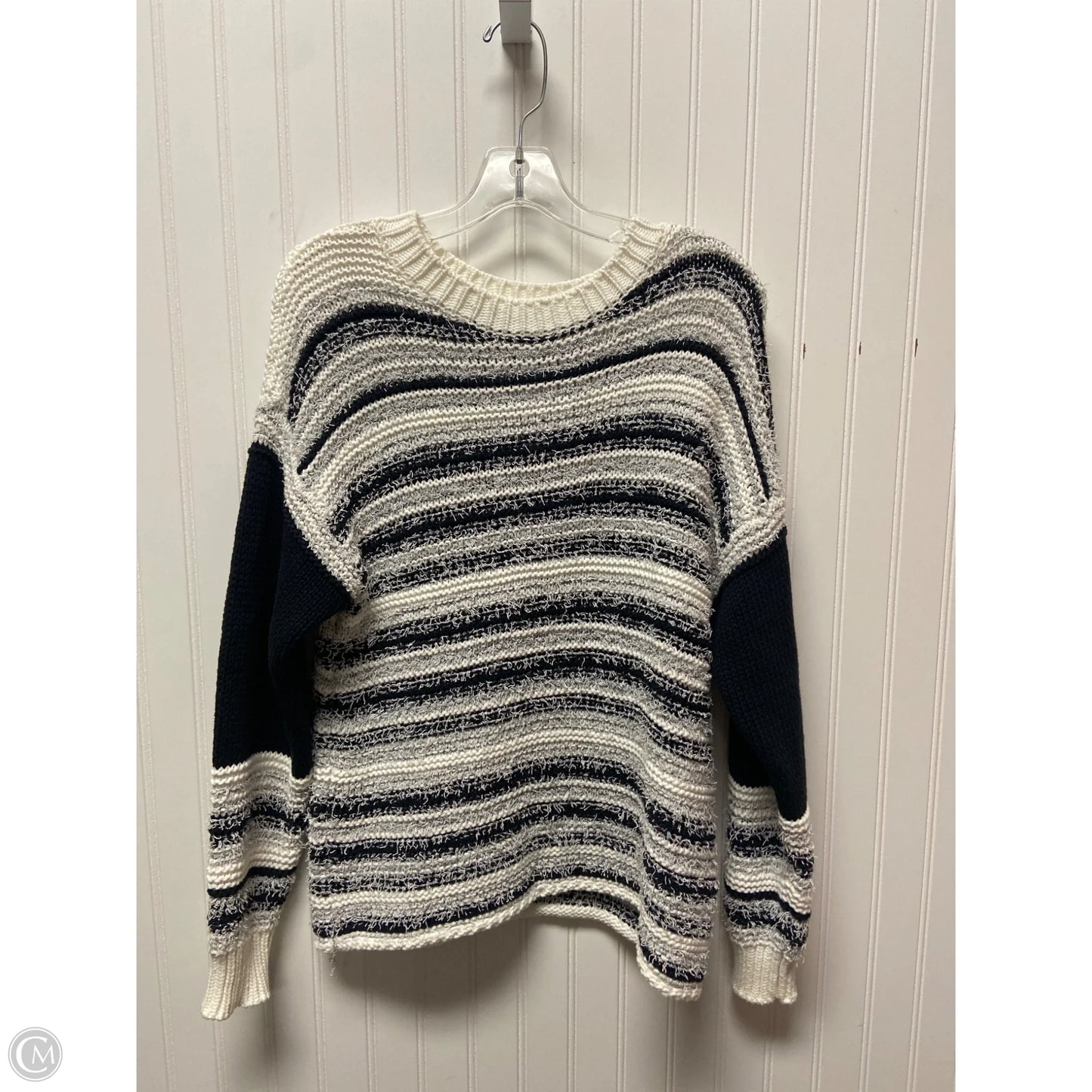 Sweater By Elan In Black & White, Size: S